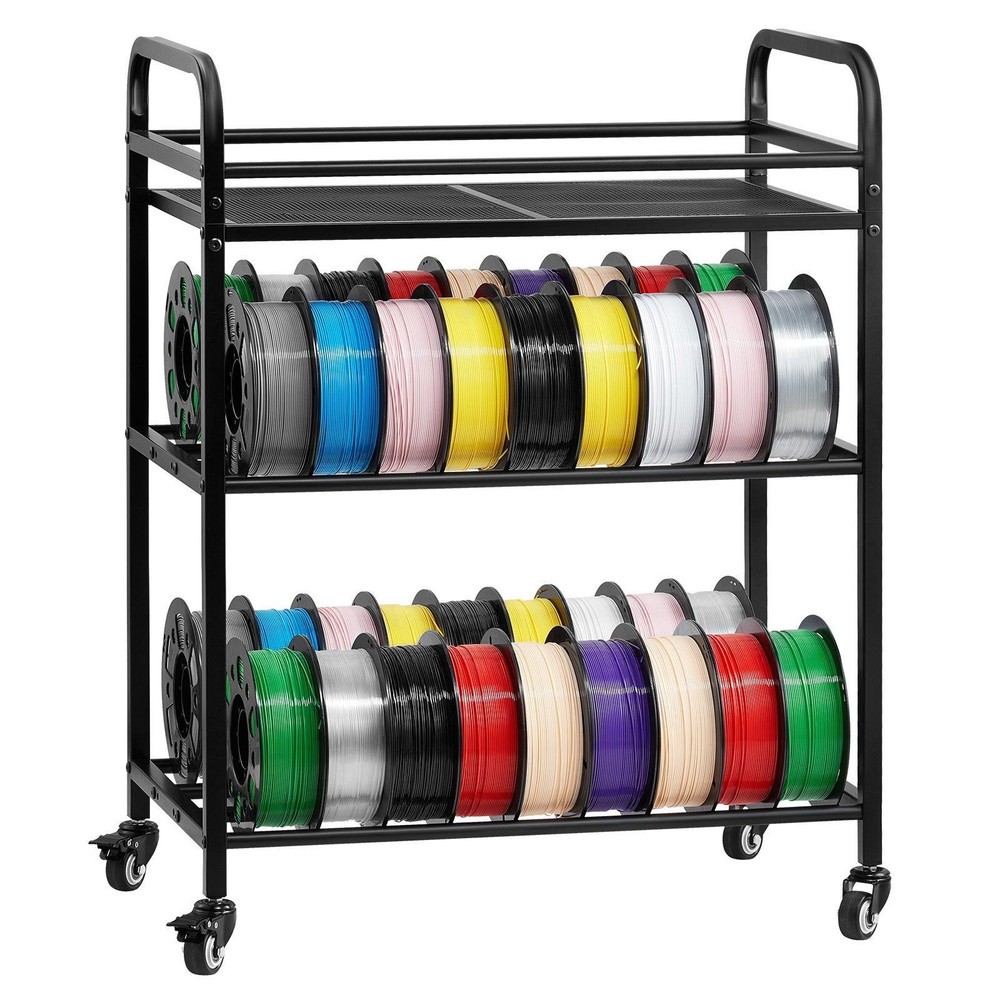 Heavy Load 3 Tier Spool Holder 280lb Strong Frame with Lockable Wheels