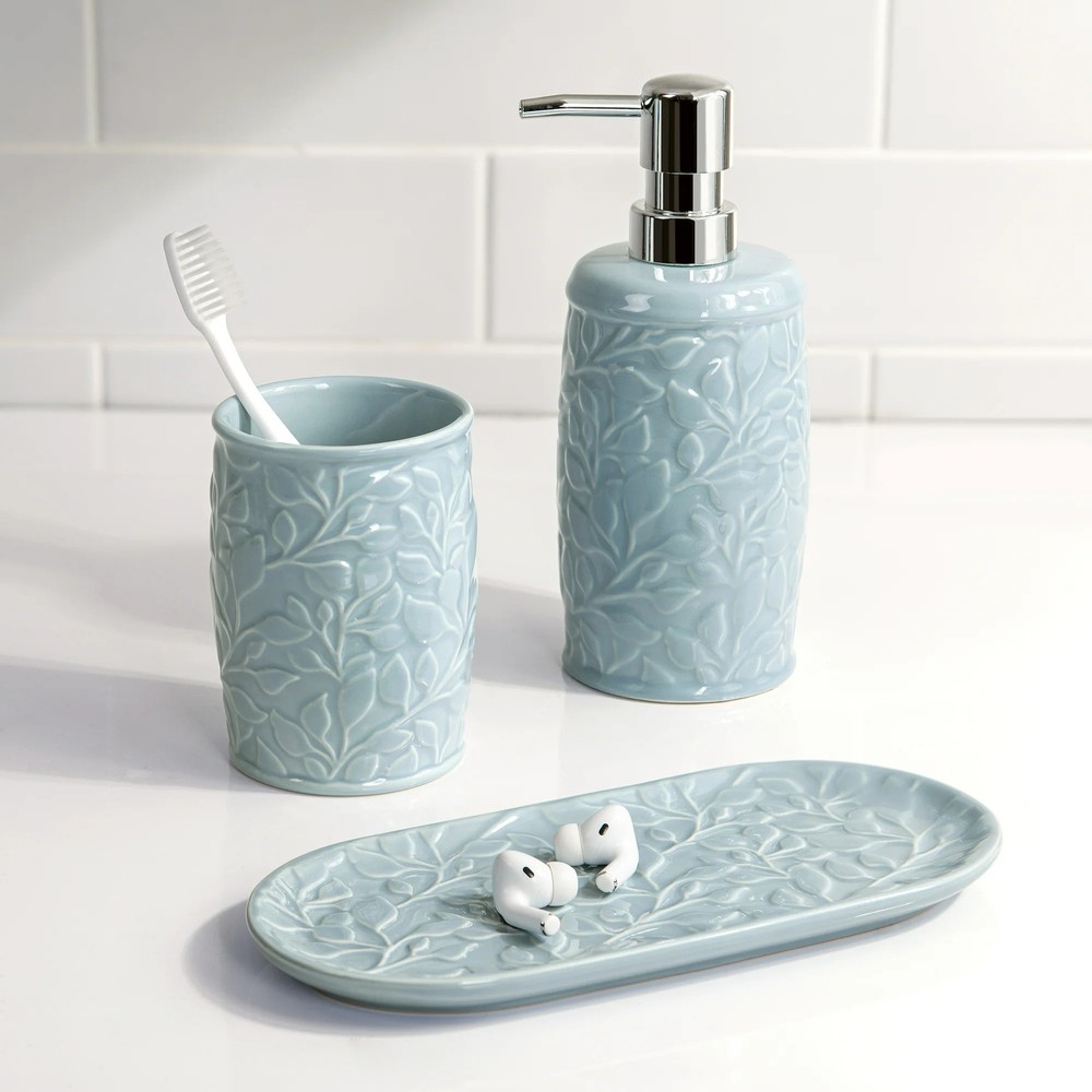Floral Ceramic Toothbrush Holder