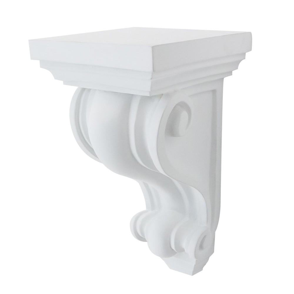 PU Corbel Decorative Ceiling Corner SelfAdhesive Shelf Bracket White Scroll