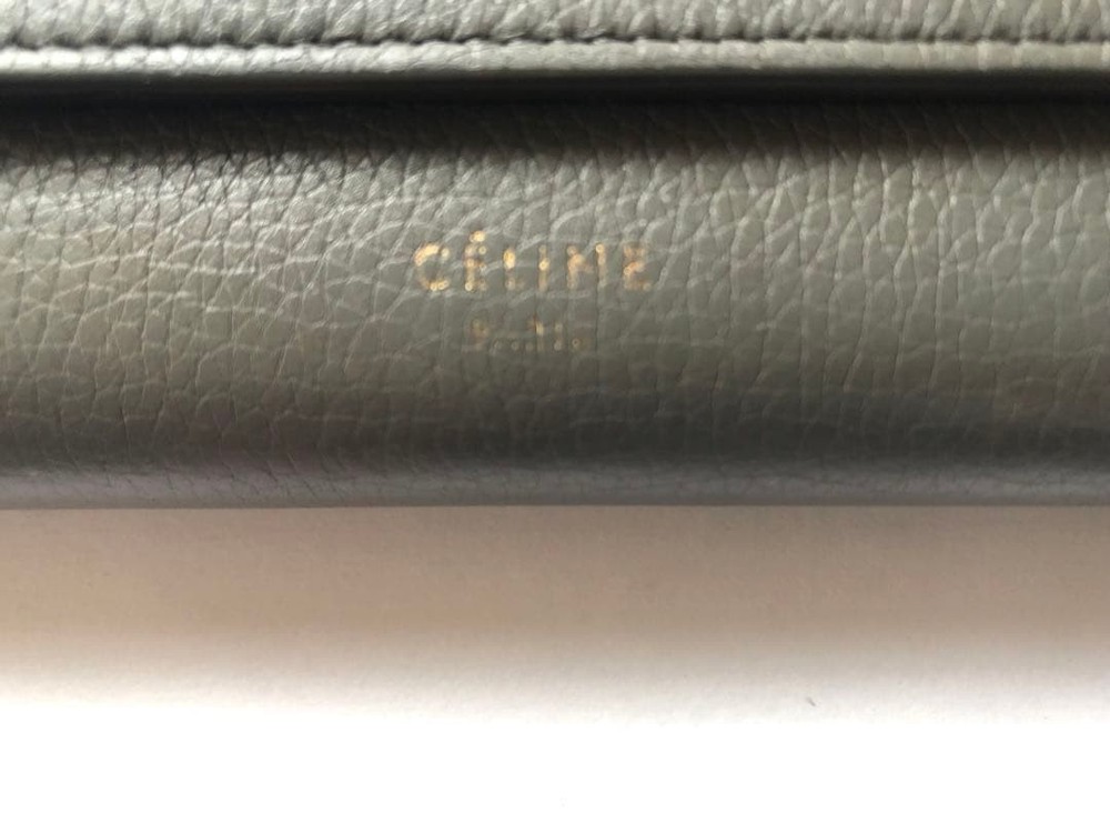 CELINE Gray Long Wallet Leather