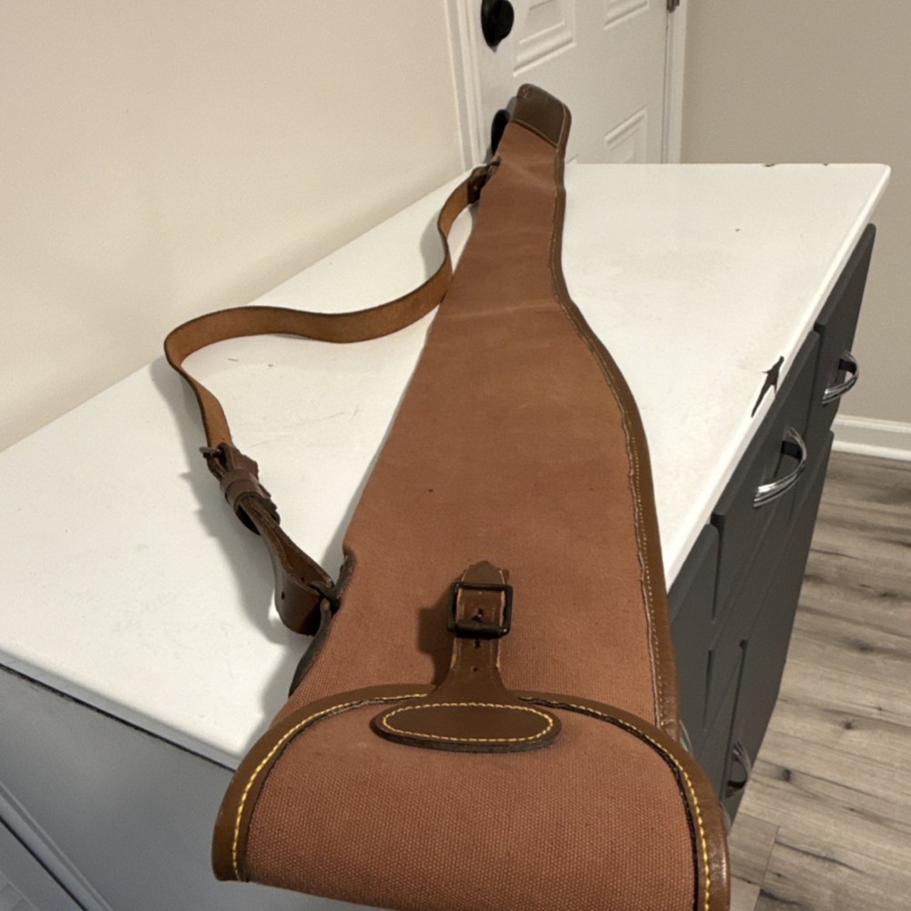 Brown Canvas Leather  Sleeve 48in Buckle Closure Adjustable Strap