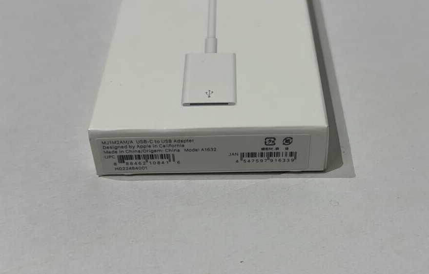 Apple USB-C to USB Adapter for Mac A1632 - Genuine (MJ1M2AM/A)