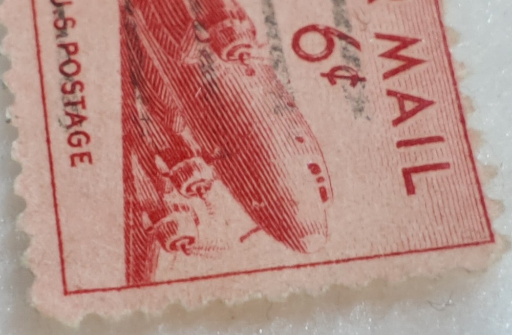 Genuine - USA 6 Cent Red US Air Mail Stamp 1949