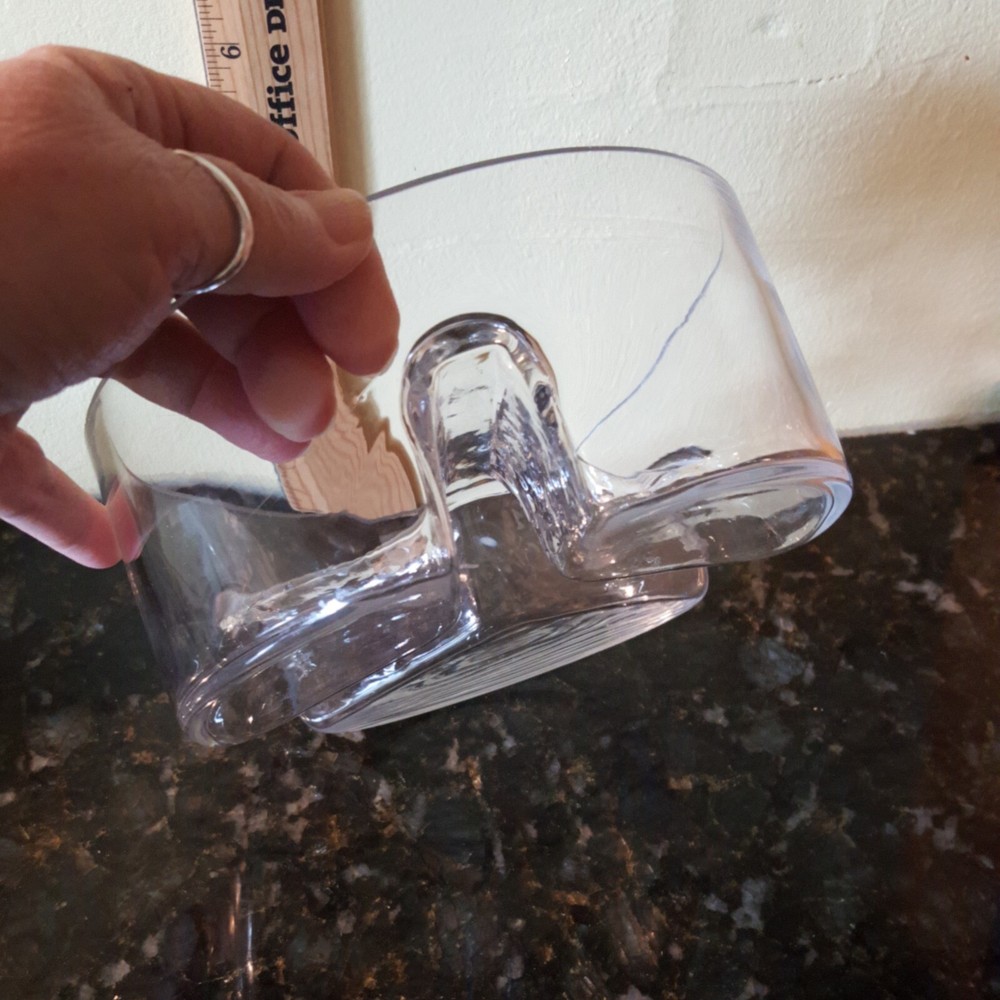 Heavy Glass Contemporary Three Compartment Dish Round