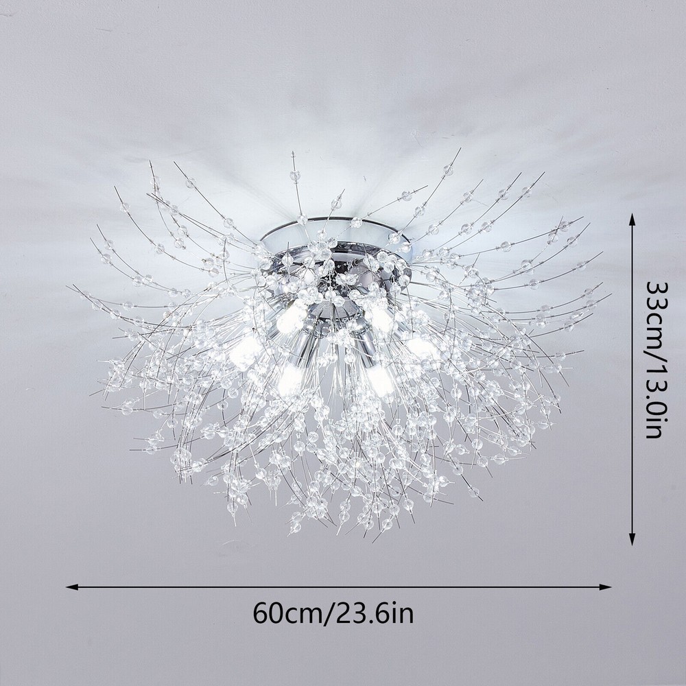 Chandelier Fireworks Flush Mount Light LED Modern Crystal Ceiling Light Fixture
