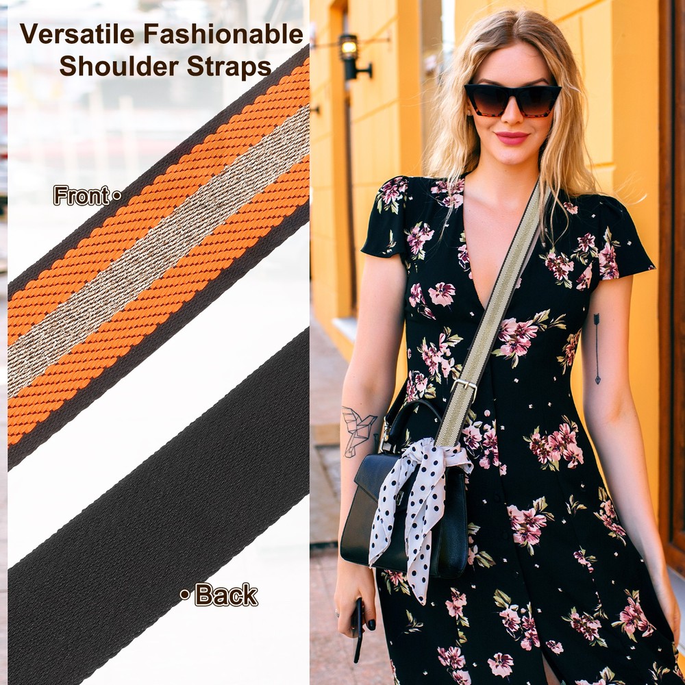10Yards Nylon Webbing Strap, 38mm Striped Webbing Bag Strap, Orange