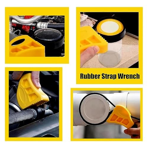 2-Pack Adjustable Rubber Strap Wrench Set – 25.20" & 20.48" Heavy-Duty Yellow