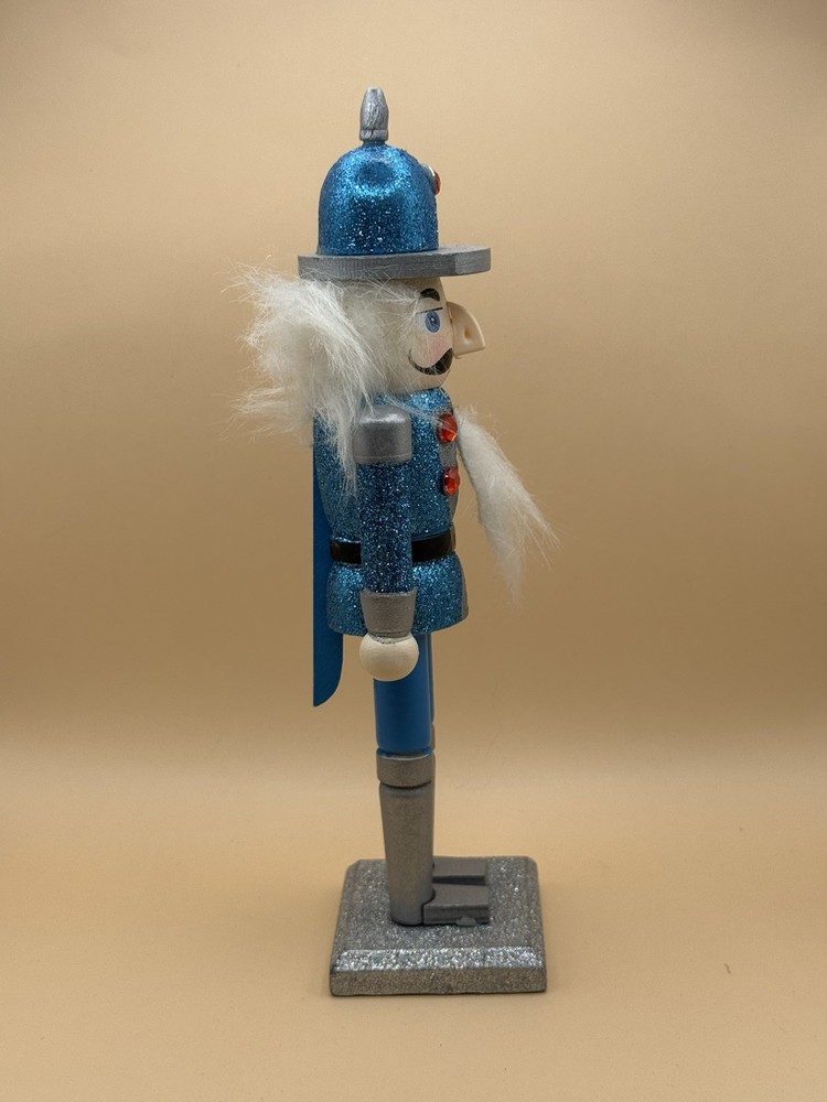 Blue Silver White Wooden Nutcracker Christmas Decor