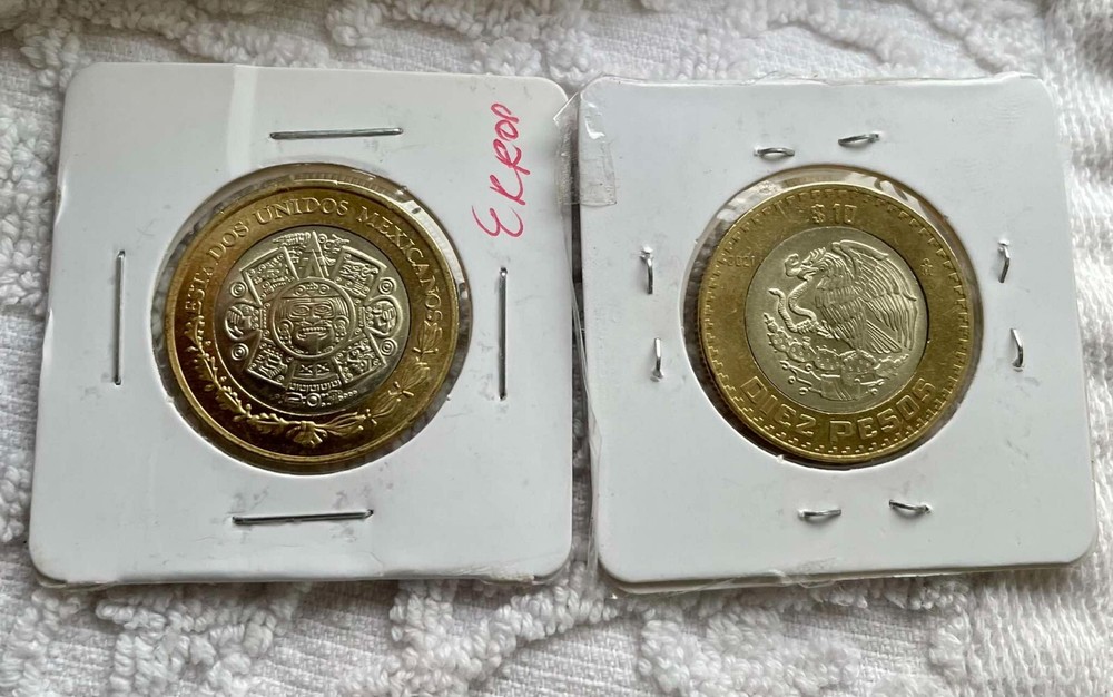 mexico 10 pesos ERROR bimetal 1 pc ONE PCS