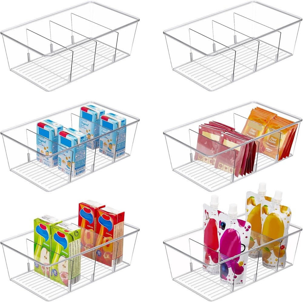 8-Piece Food Storage Container Set, Clear Plastic Storage Containers