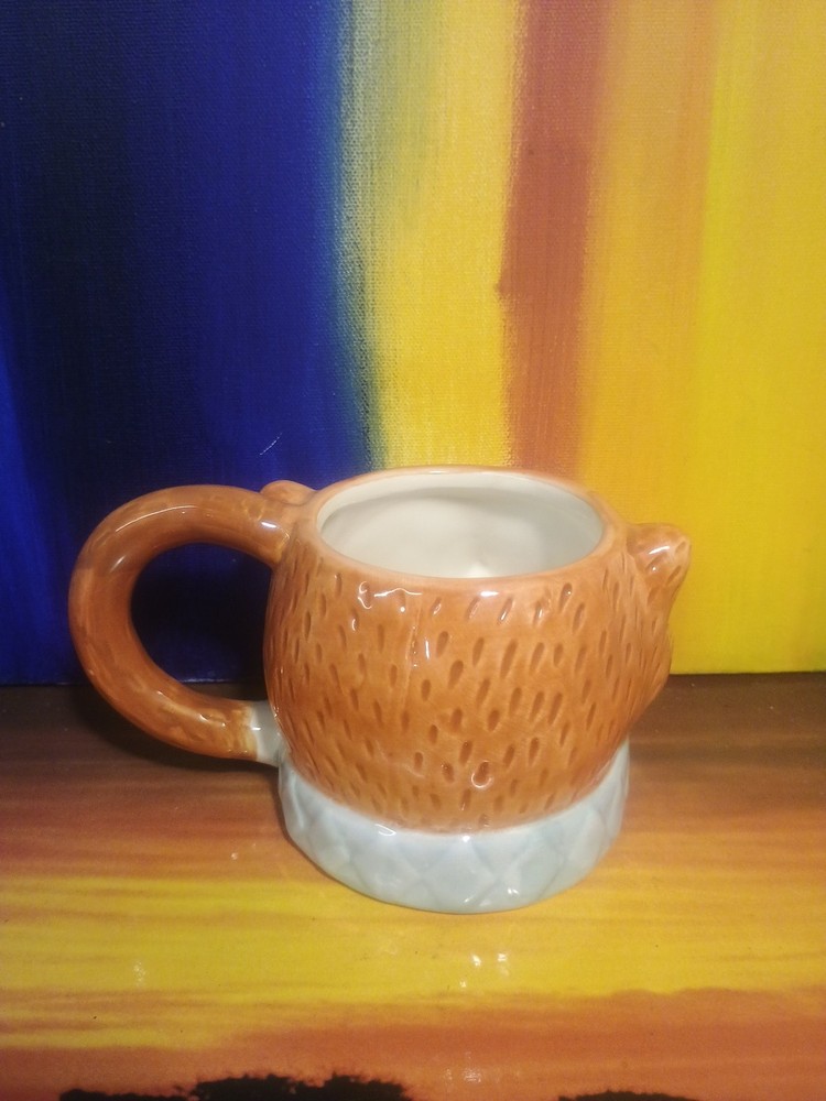 Fox Mug 3D Earthenware Fall Orange Hand-Painted Nature