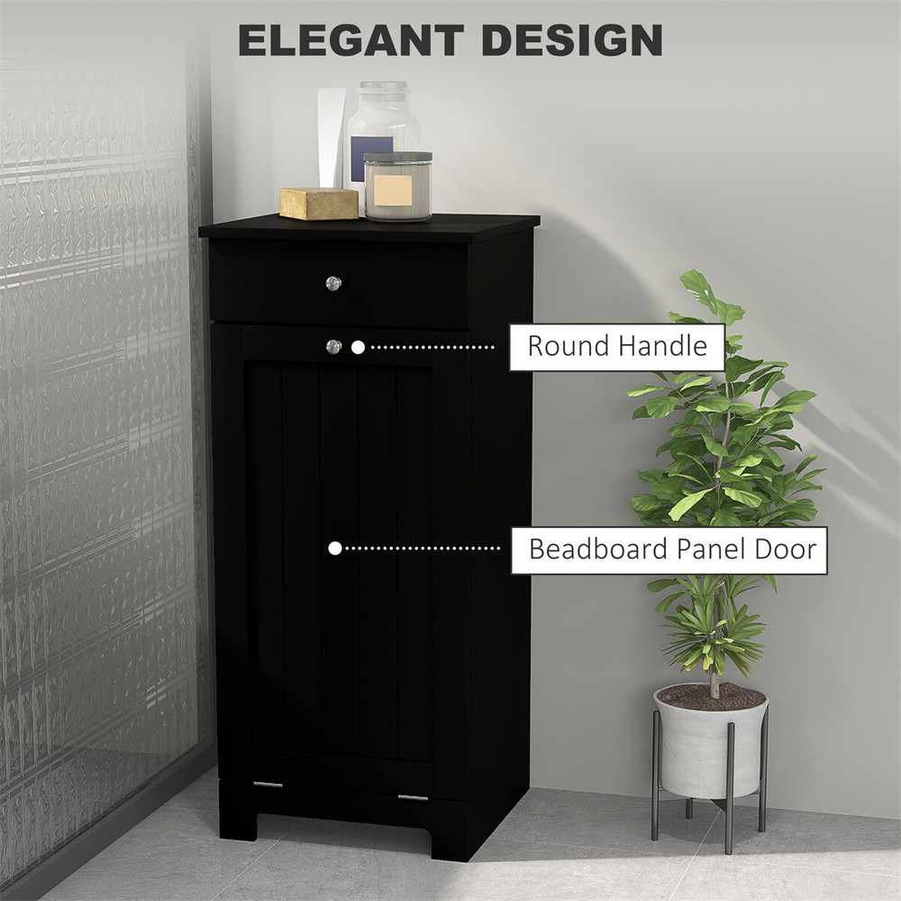 Laundry Hamper Cabinet Storage Cabinet Black