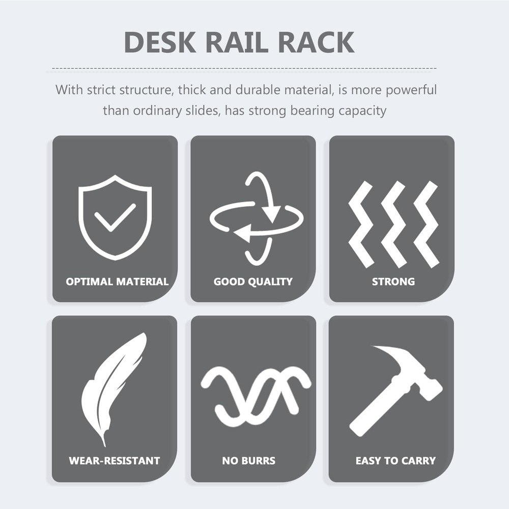 Veemoon 1 Under Desk Keyboard Rails Computer Accessories Adjustable Keyboard ...