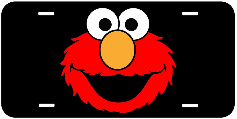 Elmo Black Aluminum Car License Plate