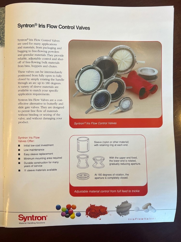 SYNTRON FLOW CONTROL VALVE SFV-4A Style #160212J