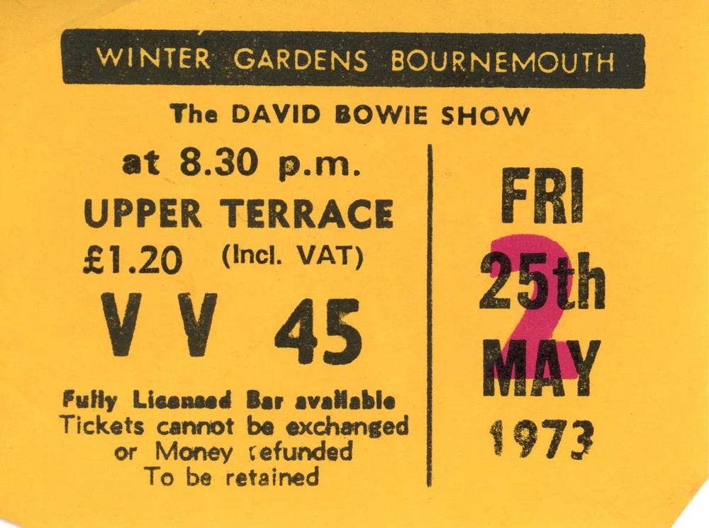 David Bowie Tour 1973 souvenir programme and ticket