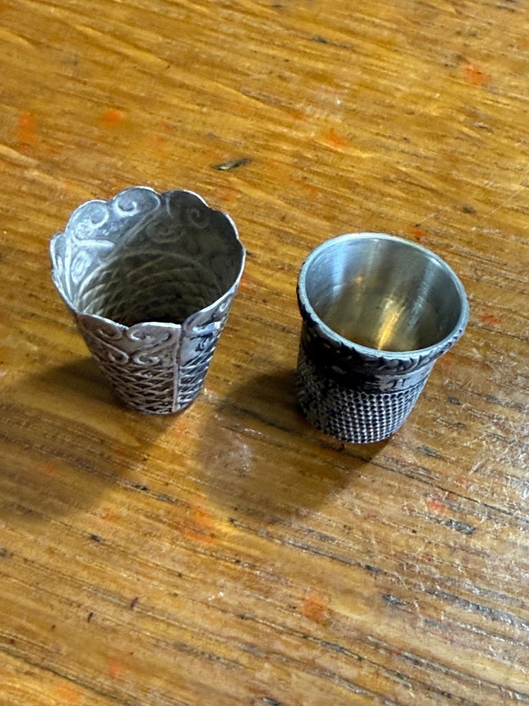 Vintage Sterling Silver Thimble Set