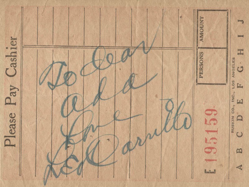 LEO "PANCHO" CARRILLO - AUTOGRAPH NOTE SIGNED