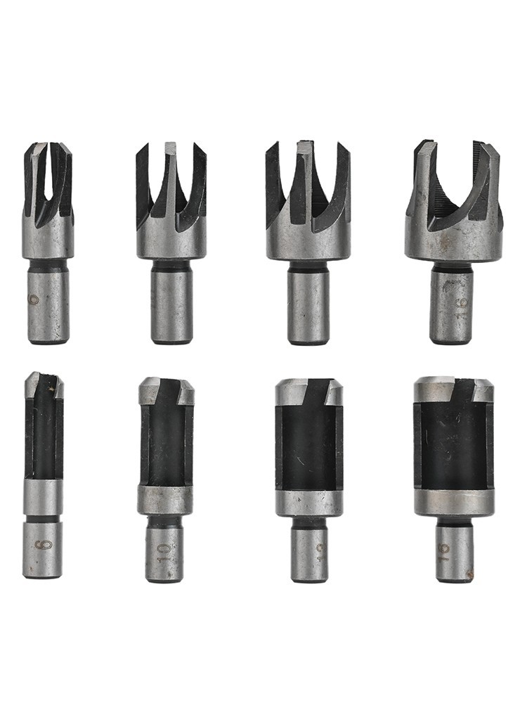 Four Flute Design Dowel Drill Bits Set High Efficiency Woodworking Tool 8Pcs