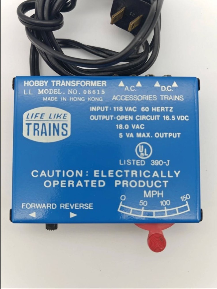 Life-Like HO Scale Power Pack Transformer 08615 T-615 Tested