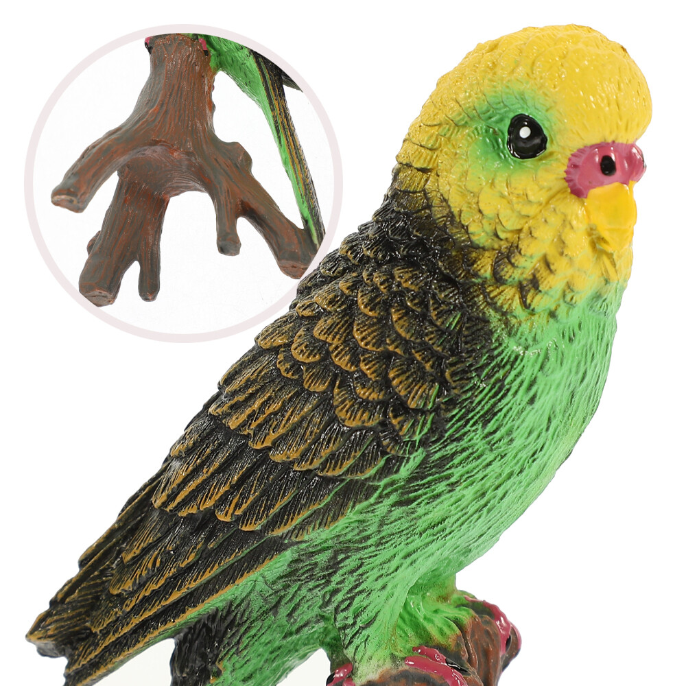 Artificial Parrot Figurine Lifelike Bird Model Standing Statue Decorative Model