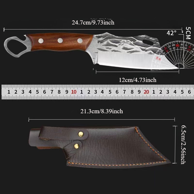 cutting points and stripping knive, solid wood handle suitable for outdoor knive