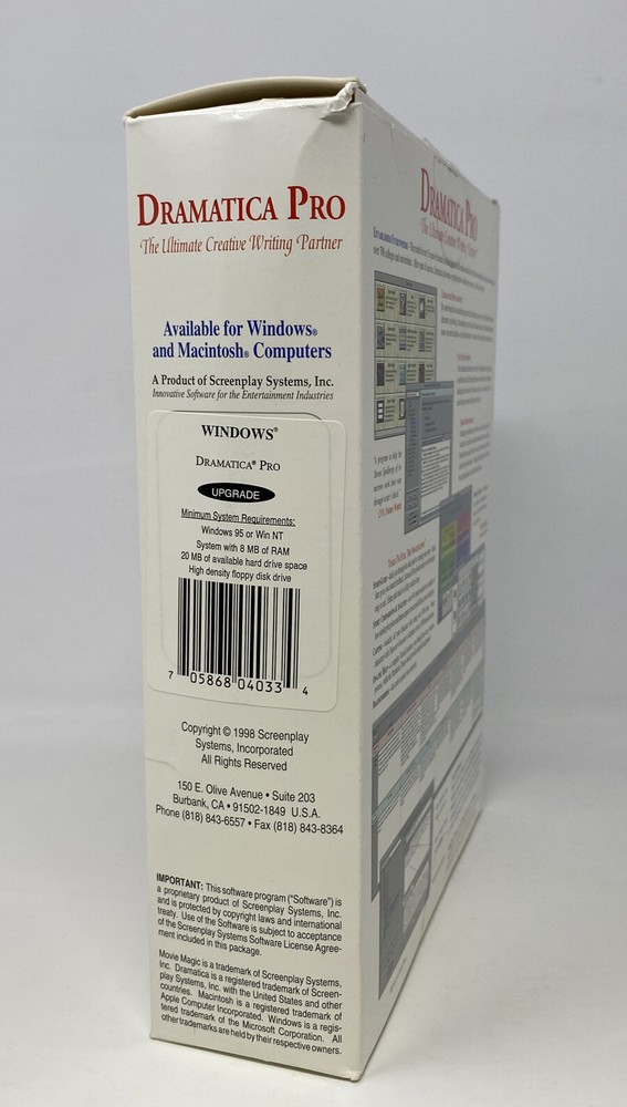 Dramatica Pro The Ultimate Creative Writing Partner BOX AND MANUALS ONLY NO DISK