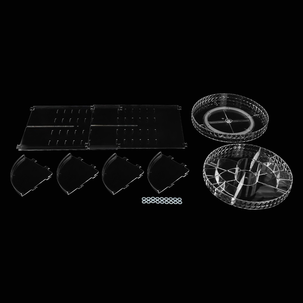 360° Rotating Makeup Organizer Adjustable Shelf Rotatable Cosmetic Organizer Box