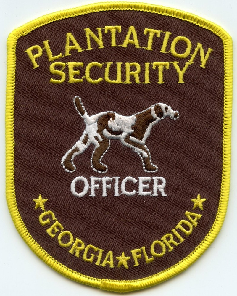 PLANTATION SECURITY GEORGIA FLORIDA SECURITY K-9 police PATCH