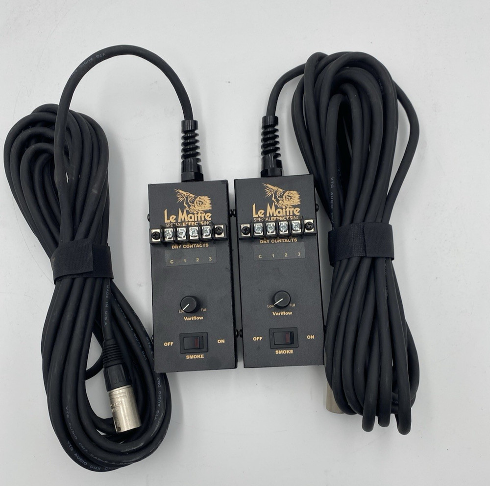 Lot of 2 Le Maitre Smoke Controller w/ Cables