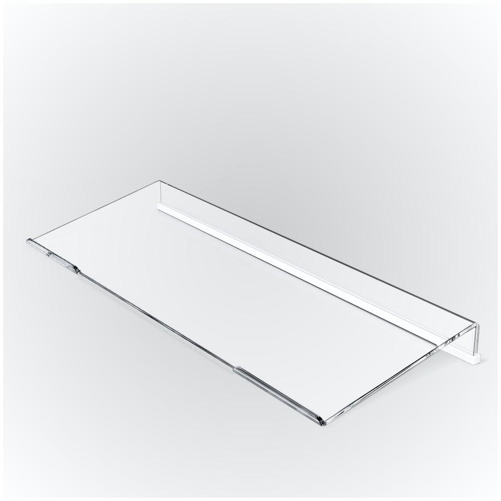 Ergonomic Computer Keyboard Stand Clear Acrylic Riser Tilted Tray White Strip