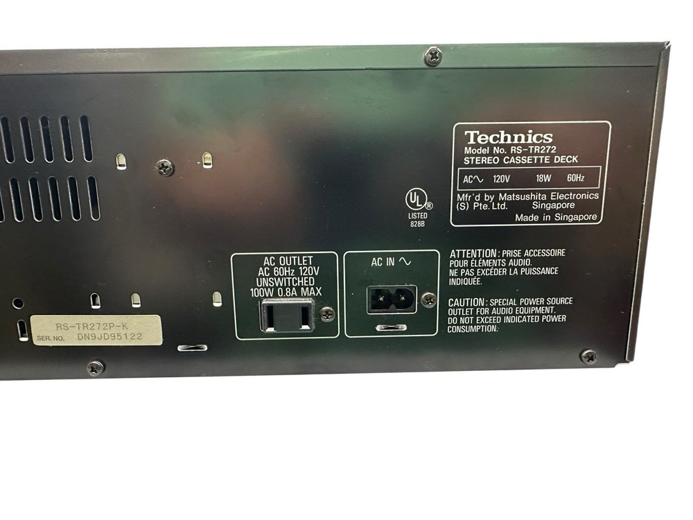 Technics RS-TR272 Stereo Dual Cassette Deck Powers On And Drive Actuates