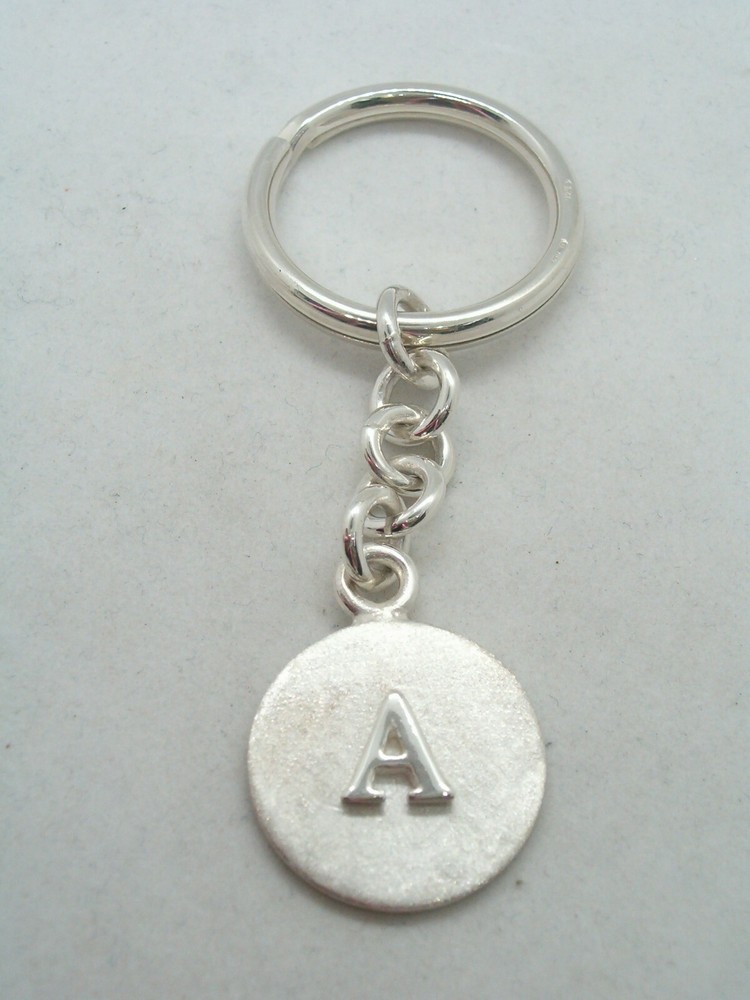 Keychain with letter - A - 925 Silver - initial - alphabet - breeze -