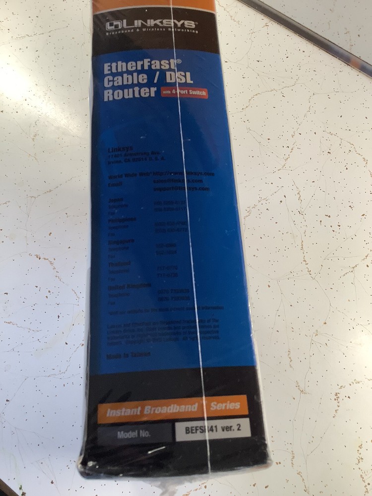 Linksys Etherfast Cable DSL 4 Port Nib Befsr41 Verv2