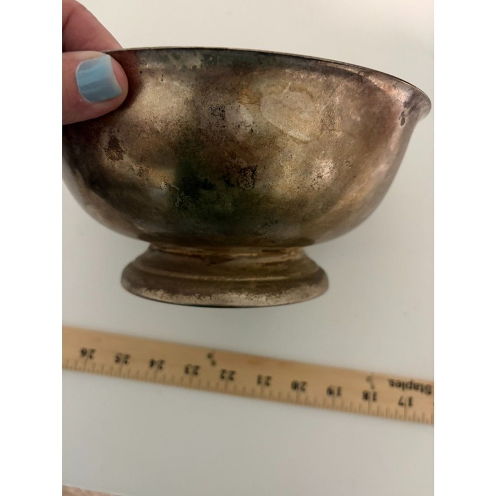 Unknown silversmith service award bowl with serial number Unknown silver content