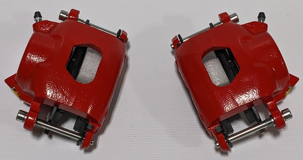 RED 1969 - 1977 Chevy Camaro Disc Brake Calipers Single Piston Conversion Loaded