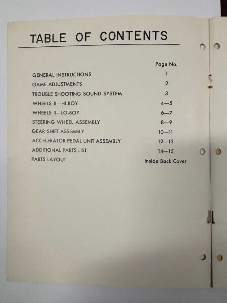 ORIGINAL-MIDWAY-WHEELS II-PARTS CATALOG