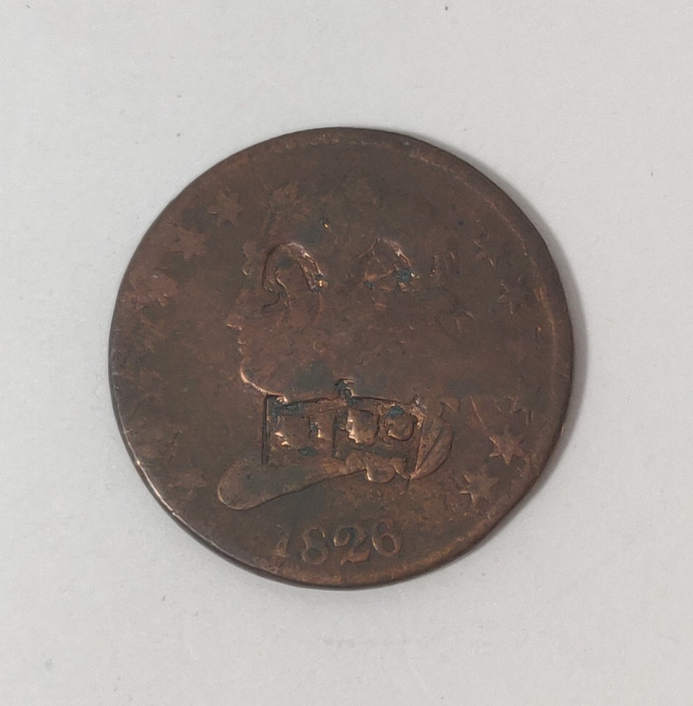 1826 LARGE CENT COUNTERSTAMPED