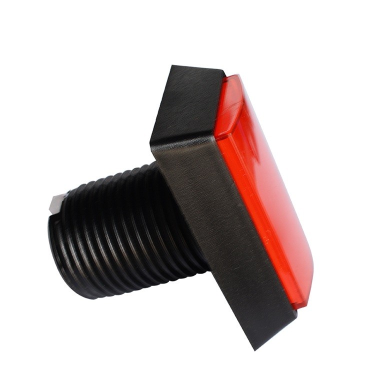 1Pc Red Arcade Square Rectangle Buttons LED Push Illumilated With Microswitch