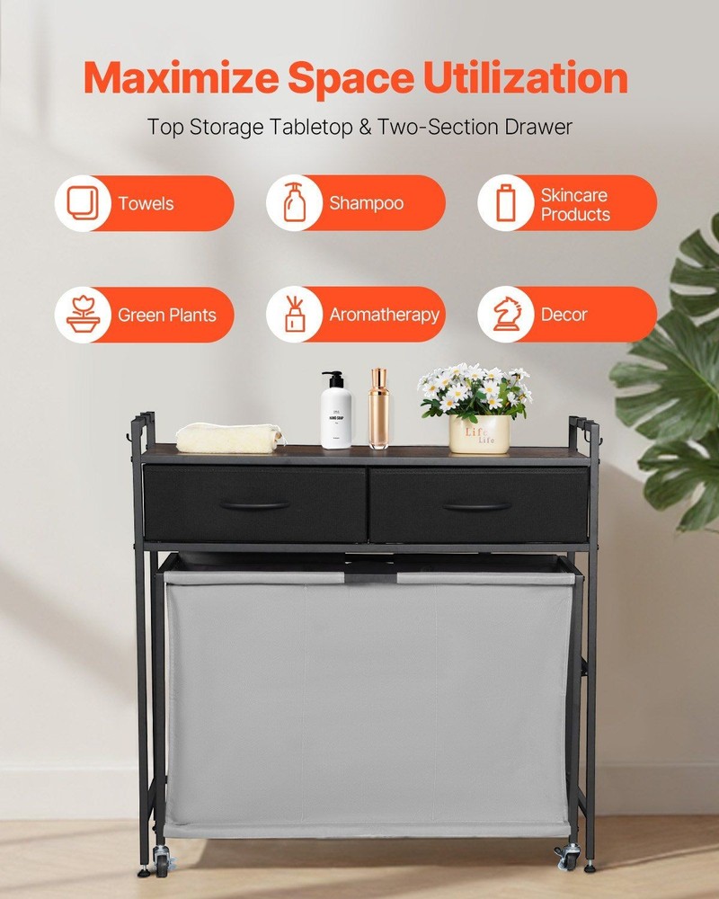 Modern Laundry Organizer with 3 Roomy Sections and Load-Bearing Top