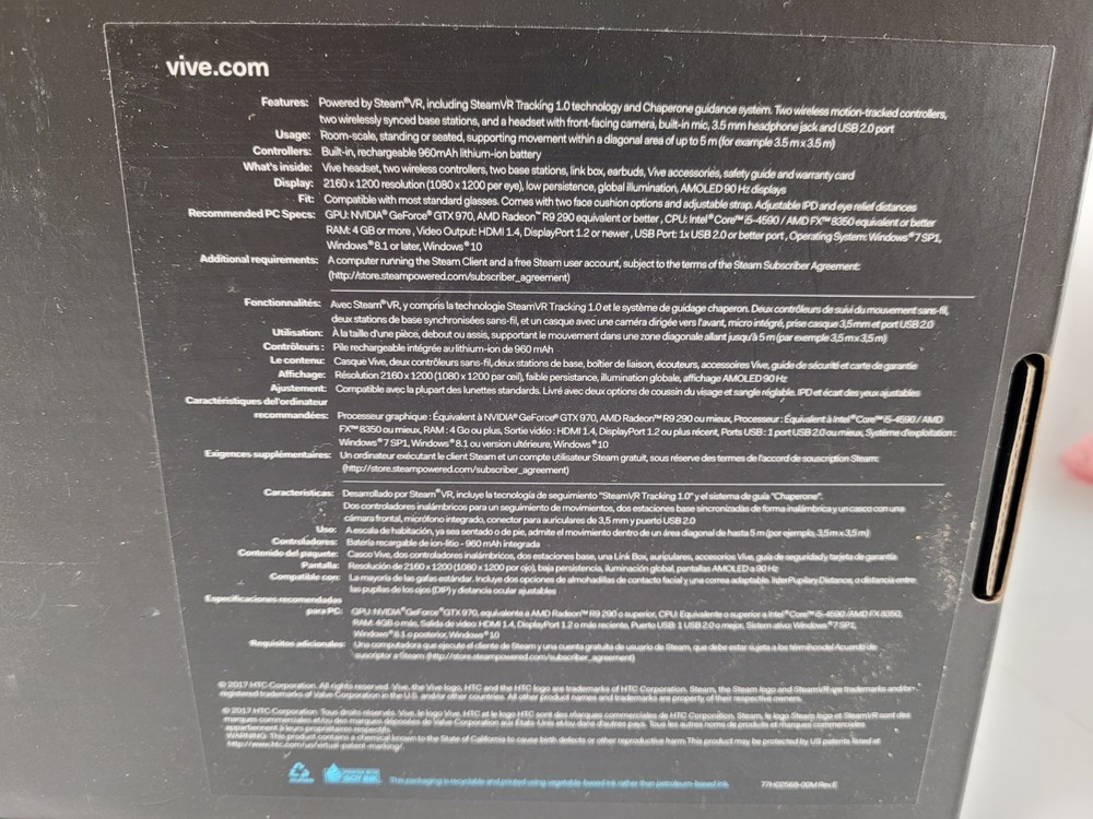 HTC Vive VR Headset Kit System Virtual Reality Complete Set