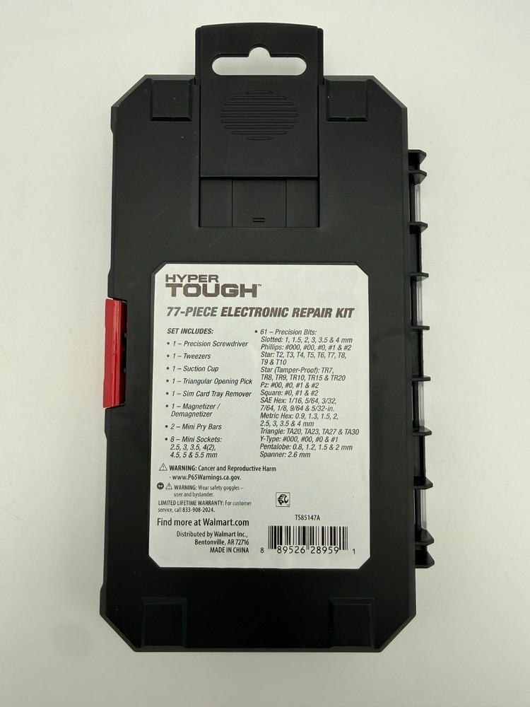 Hyper Tough 77-Piece Precision Tool Kit – Magnetic Screwdriver & Standard Bits