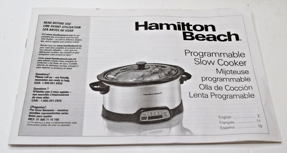 Hamilton Beach Crock Pot Slow Cooker 5 Quart Model # 33453 Tested