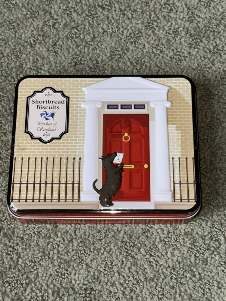 EC Empty Tin Shortbread Cookie British Biscuits Container Can Box Cute 6x5”