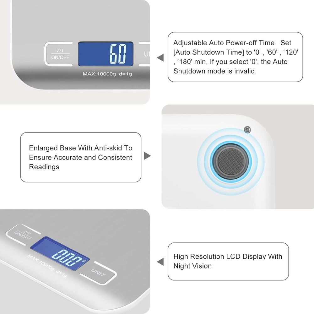 Digital Shipping Scale,Stainless Steel Panel, Accurate Portable Postal Scale ...