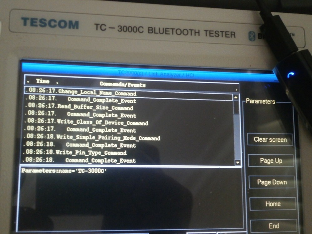 Tescom TC-3000C Bluetooth Analyzer Generator opt 30 Protocol LMP HCI SDP L2CAP