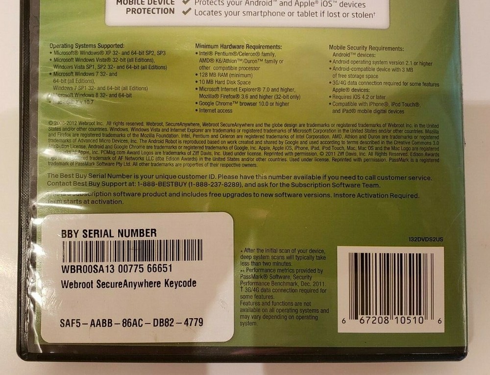 Webroot for PC, Mac or Mobile Device -Secure Anywhere Internet Security Software