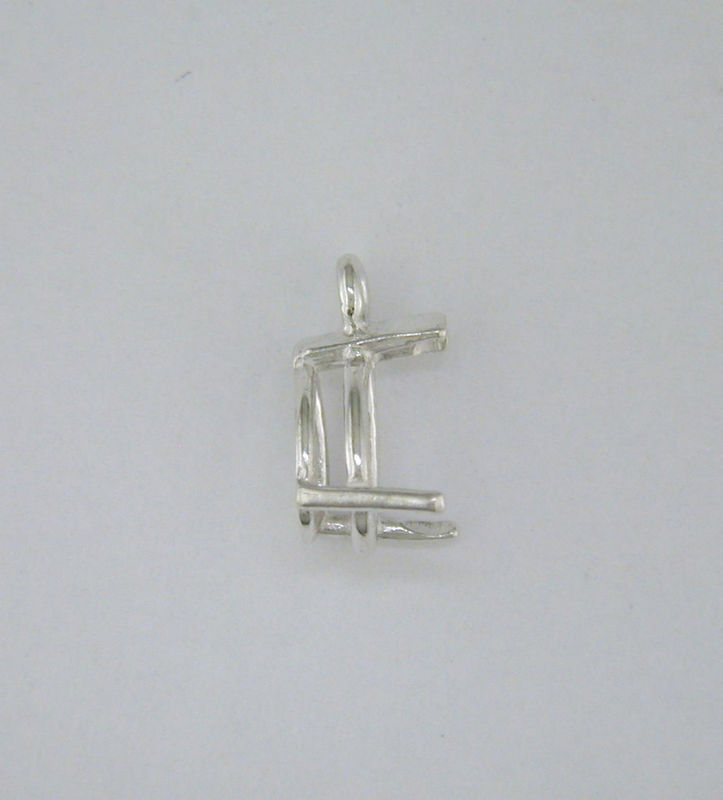 Pear Shape 3 Prong Dangle Setting Sterling Silver