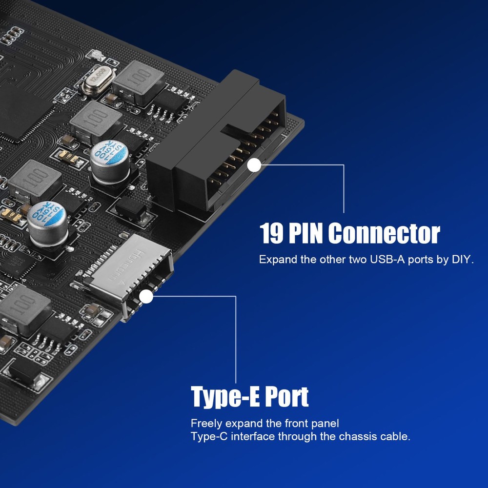 High Performance USB PCIe Expansion Card 4-Port 2xUSB-C 2xUSB-A Plug-N-Play