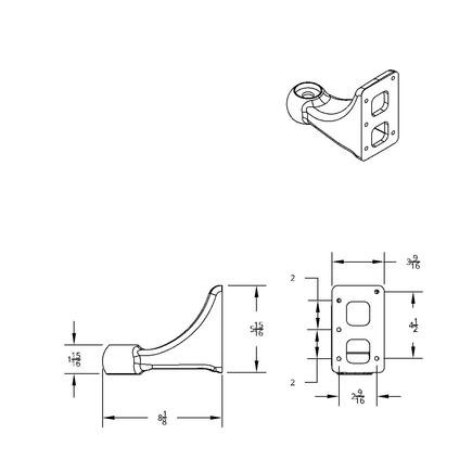 United Pacific 30438 Headlight Bracket Polished, L Shape